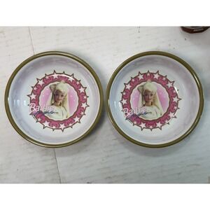 Lot Of 2 Vintage Barbie Girl Cereal Bowls 1993 M.I. Pink Stars 5.5"